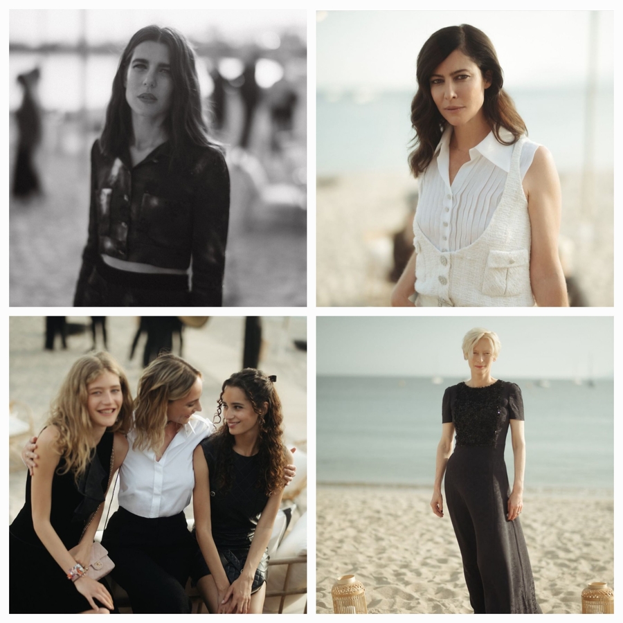 Шарлотта Казираги, Анна Муглалис, Тильда Суинтон и гостьи вечеринки Chanel. Фото из источника.