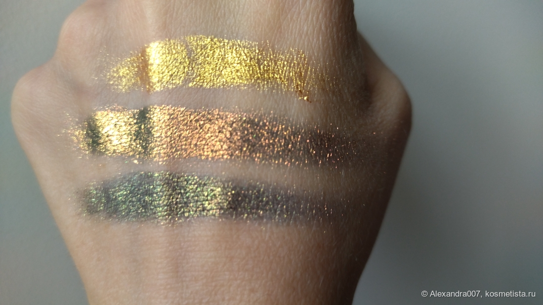 сверху вниз: V03, FD204, и оттенок из палетки Игривая Змейка ТТ