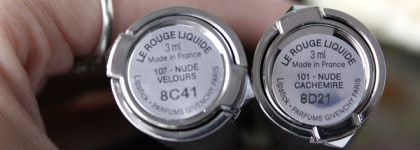 Жидкая губная помада Givenchy Le Rouge Liquide в оттенках Nude Cachemire (101) и Nude Velours (107)