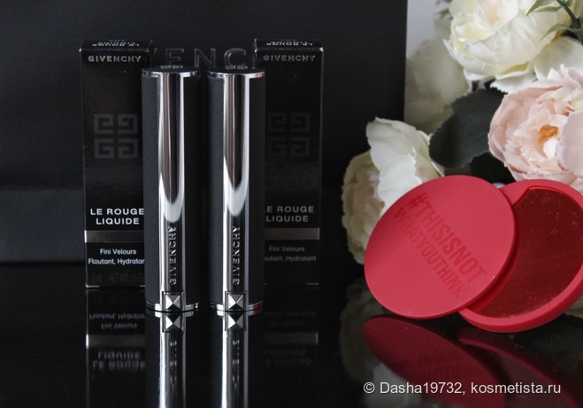 Жидкая губная помада Givenchy Le Rouge Liquide в оттенках Nude Cachemire (101) и Nude Velours (107)