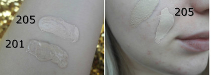 Тональный крем устойчивый от Art-Visage в оттенках 201 и 205: отгадайте, кто светлее?