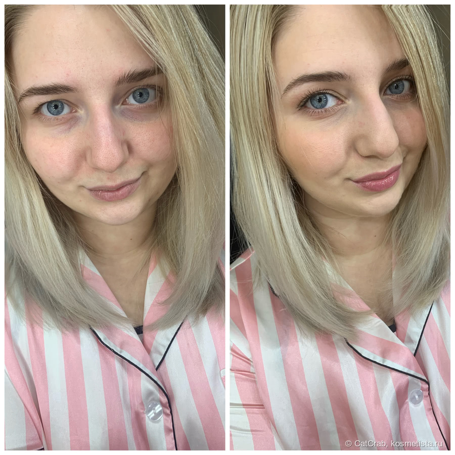 Утренний макияж до и после