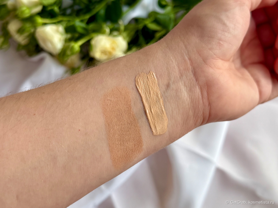 Слева тон, справа консилер