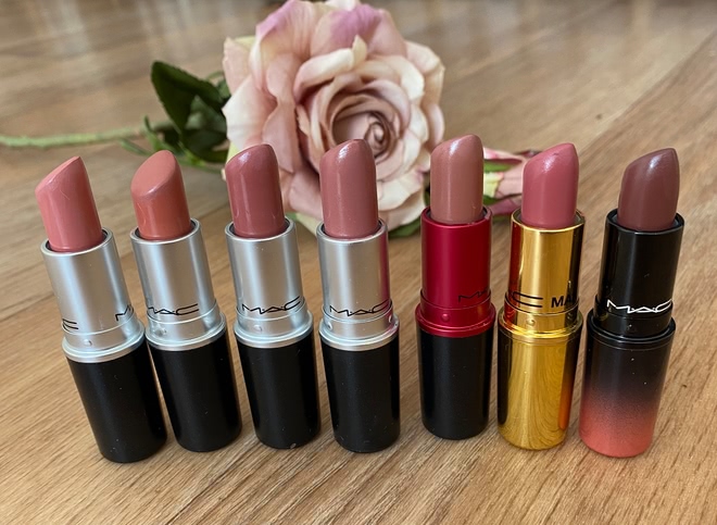 Нюд на любой вкус! Моя коллекция помад от Mac: Velvet teddy, Coffe&Cigs, Faux, Modesty, Natalinamua, Kate Clapp, Viva glam II