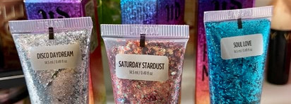 Мегасияние с 3-я гель-глиттерами Heavy Metal Glitter Gel Urban Decay. Три варианта в макияже