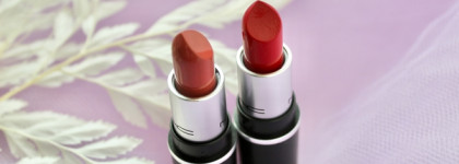 MAC Mini Lipstick в знаменитых оттенках Ruby Woo и Velvet Teddy
