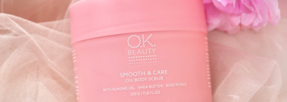 Спелая вишня и лепестки роз в разглаживающем скрабе для тела от OK Beauty Smooth & Care Oil Body Scrub