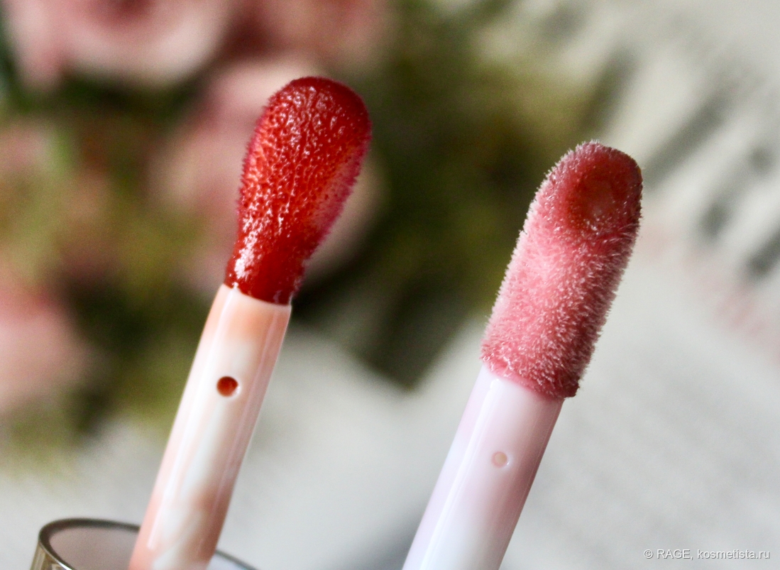 слева Clarins, справа Essence