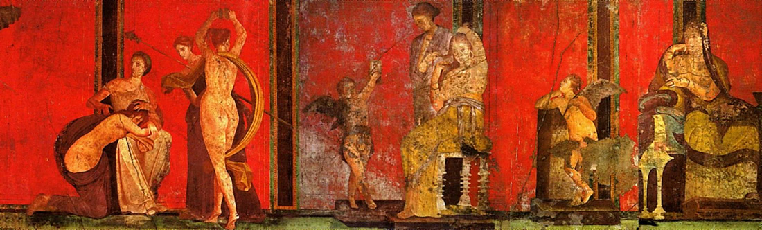 Роспись стен в Доме Мистерий, Помпеи. Фото из открытого доступа