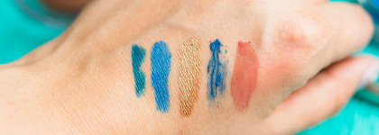 Яркий летний макияж "Бронза с синим акцентом"