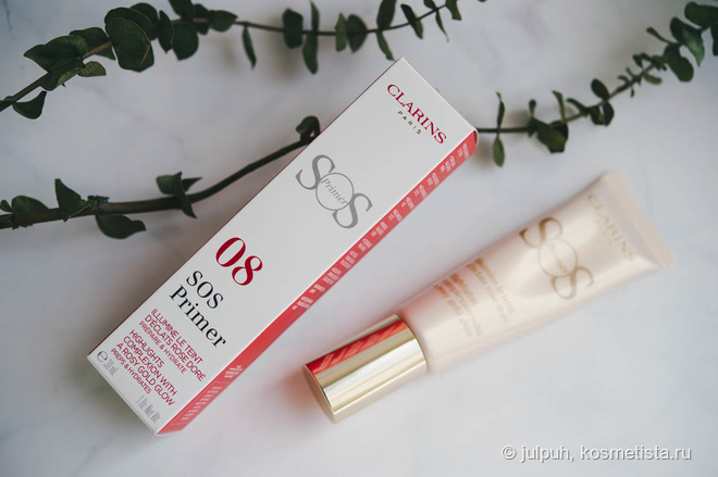 Сиялки для лица от Clarins: SOS Primer 08 и рассыпчатый пигмент для глаз и щек Twist to Glow 02