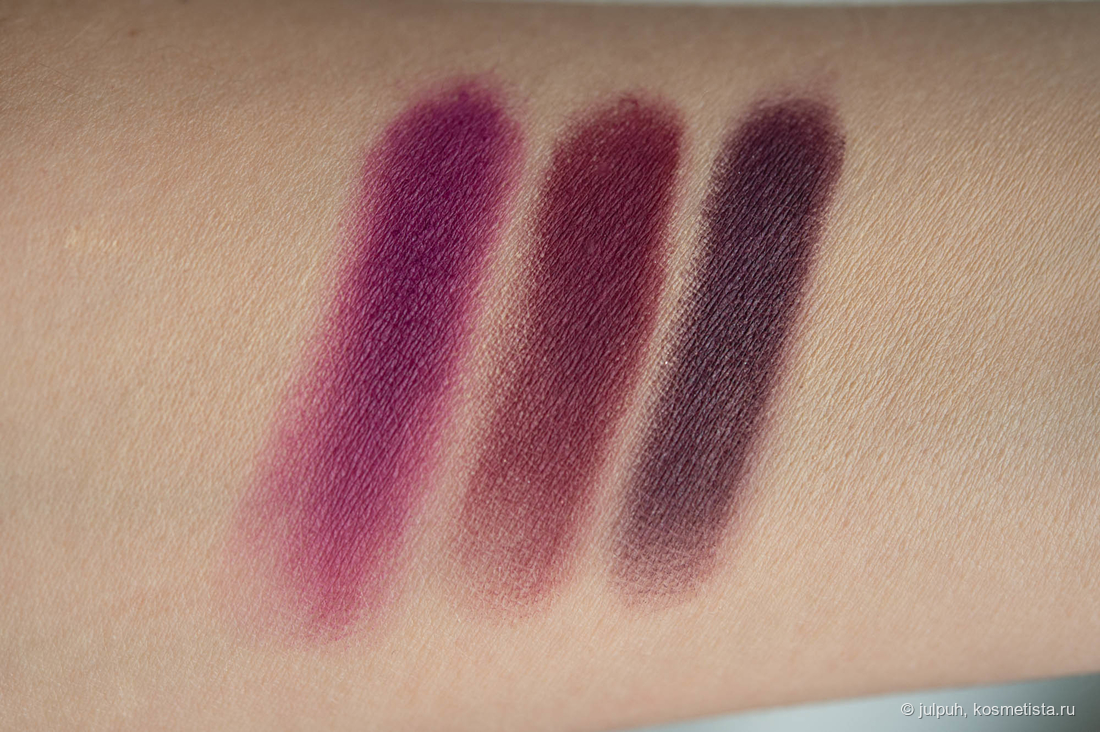 Слева напроаво: Colourpop Lilac You A Lot (Filtered) - Zoeva Precious (Adore) - Lime Crime Chroma (Cyprus)