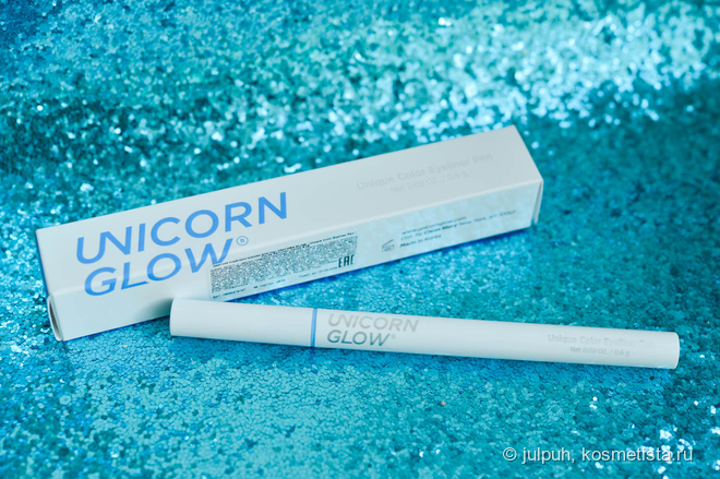 Подводка небесно-голубого цвета Unicorn Glow Unique Color Eyeliner Pen ...