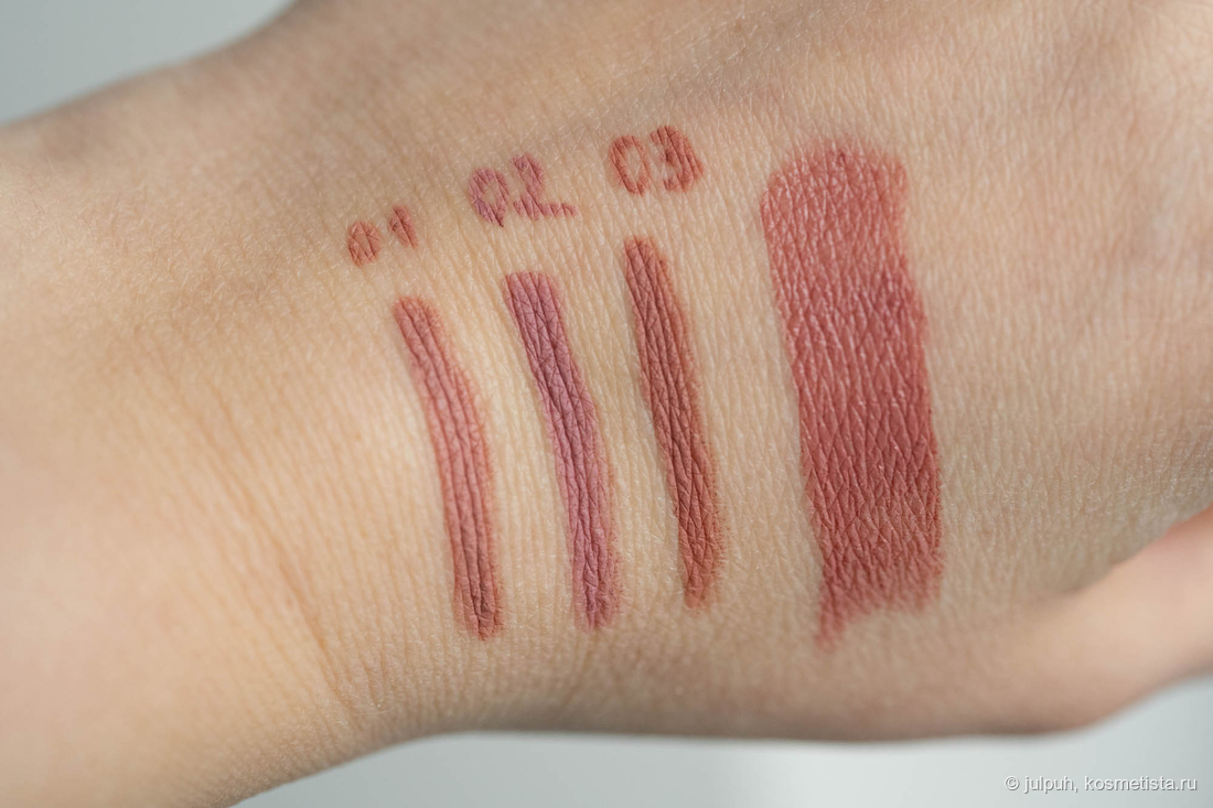 01, 02, 03 / помада 04 Rosebug