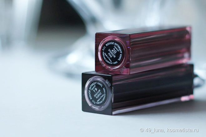 Givenchy Essence of Shadows: Rouge Interdit Vinyl Lipstick в оттенках #19 Shadow Purple и #20 Shadow Pink 