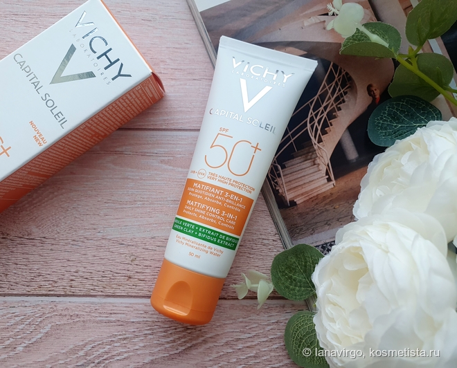 Солнцезащитный матирующий крем Vichy Capital Soleil Mattifying 3-in-1 ...