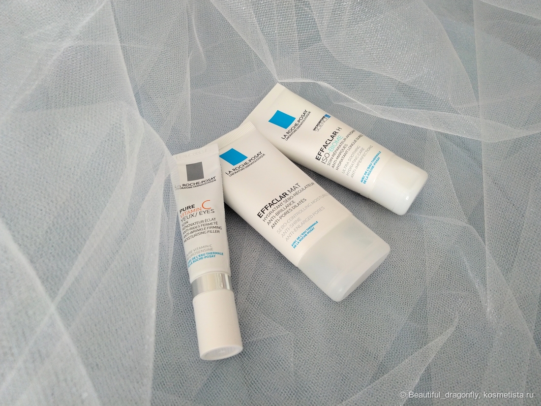 Effaclar H ISO-BIOME ультра успокаивающий восстанавливающий уход против несовершенств, лёгкий матирующий крем Effaclar Mat, крем-филлер для заполнения морщин для контура глаз Vitamin C от La Roche-Posay