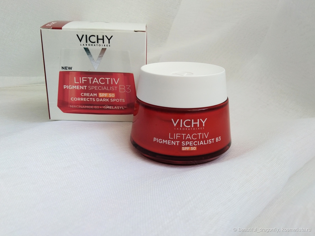 Дневной крем с витамином B3 против пигментации и морщин SPF 50 Liftactiv Pigment Specialist B3 от Vichy
