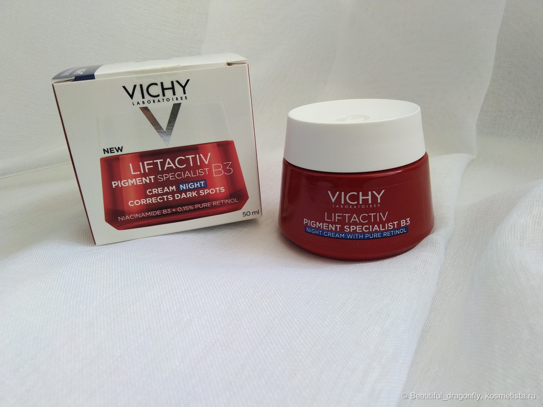 Ночной крем для лица с ретинолом против пигментации и морщин Liftactiv Pigment Specialist B3 от Vichy