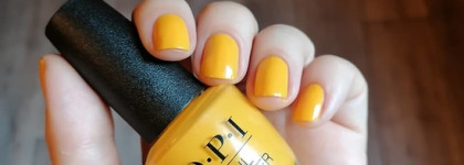 Жёлтый лак для ногтей OPI Sun, sea and sand in my pants. Солнечный и сочный