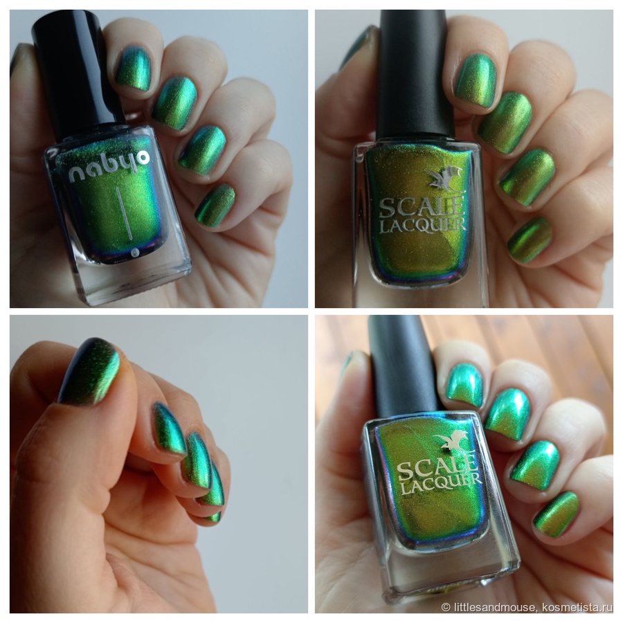 В помещении /тени. Слева Nabyo Код матрицы, справа Scale Lacquer Imperio