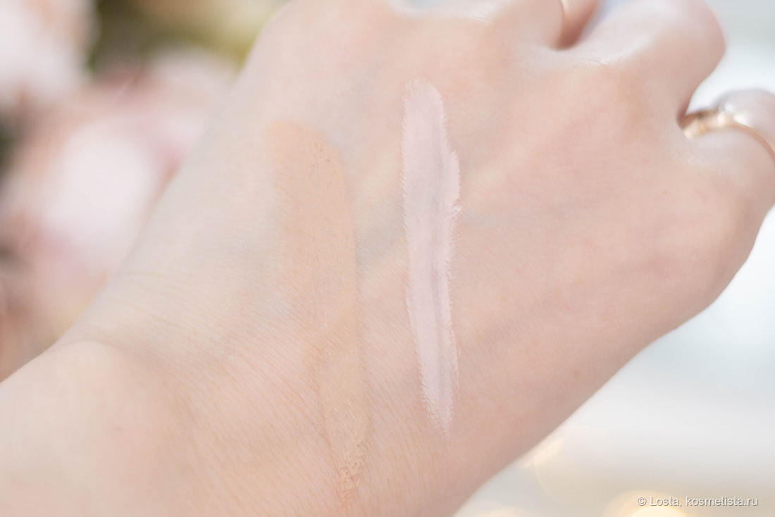 слева - IT Cosmetics Your Skin But Better CC+ Oil-Free Matte, справа - Консилер Makeup Revolution Conceal & Define Concealer
