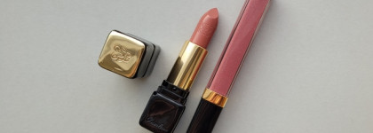 Два повседневных нюда. Chanel Rouge Coco Gloss 119 и Guerlain KissKiss Nude Flirt 307