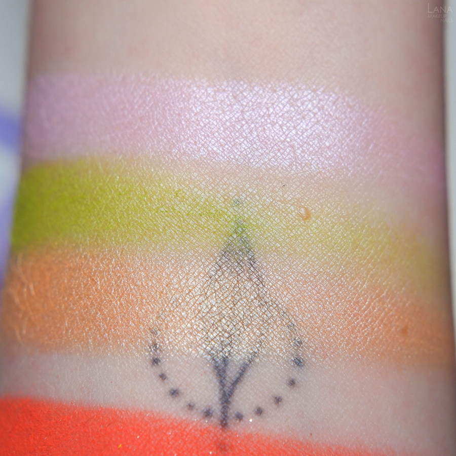 Golden Rose Miss Beauty eyeshadow palette "Colourpop" (иск свет) свотч без базы