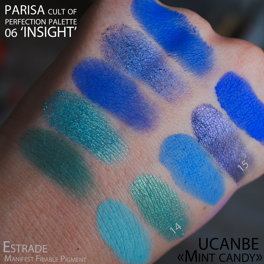 Ucanbe "Mint Candy" + Estrade friable pigment 14 и 15.