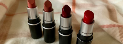 Нужны ли малышки MAC Little Mac Mini Lipstick? Рассмотрим оттенки Velvet teddy, Whirl, Russian Red и Diva