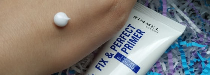 Праймер, блёстки и еще раз блёстки! Тени-лайнер Rimmel Wonder Swipe в оттенках 002 Instafamous и 008 Crush on you, а также праймер для лица Rimmel Fix & Perfect Primer