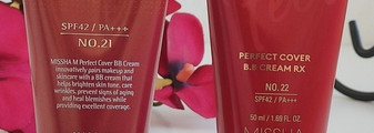 Пост-сравнение легенды Missha Perfect Cover BB Cream оттенок № 21 и его обновленной версии Missha Perfect Cover BB Cream Rx оттенок № 22