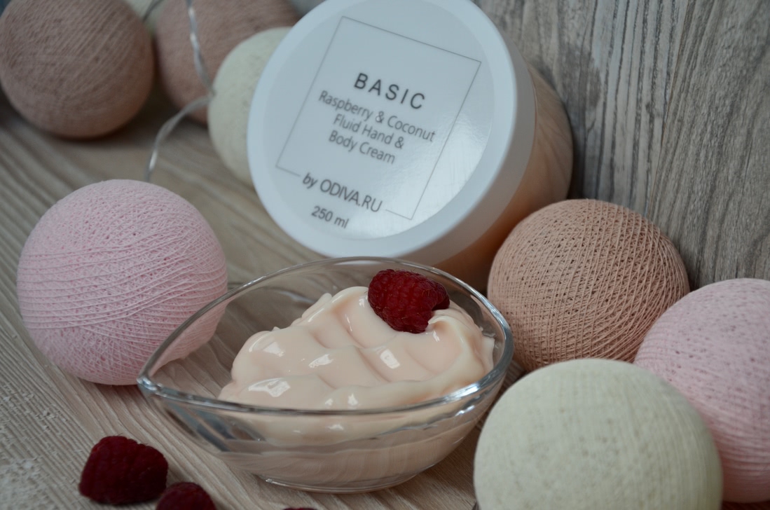 BASIC Raspberry & Coconut Fluid Hand & Body Cream - легкий крем для рук и тела "Малина и Кокос" by Odiva.ru