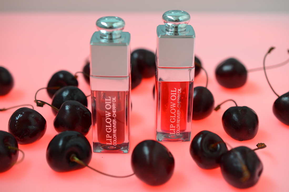 Dior Addict Lip Glow Oil #012 Rosewood (слева) и #015 Cherry  (справа)