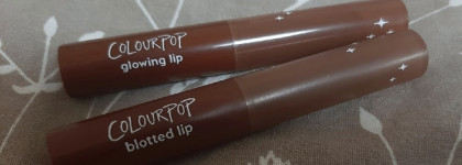 Сравнение Colourpop blotted lip в оттенке Melty и Glowing lip в оттенке Status
