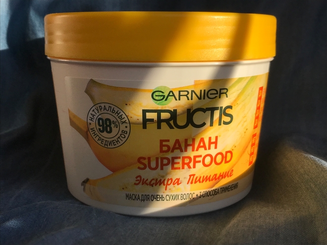 Маска для волос Fructis банан Superfood экстра питание от Garnier