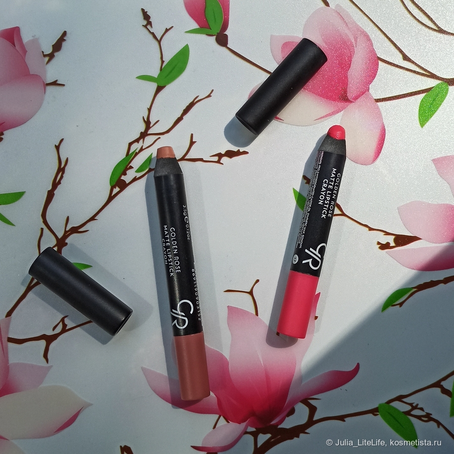Помады Golden Rose Matte Lipstick Crayon в оттенках №15 и №17