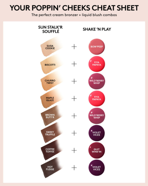 Бронзер + румяна: таблица подбора оттенков
