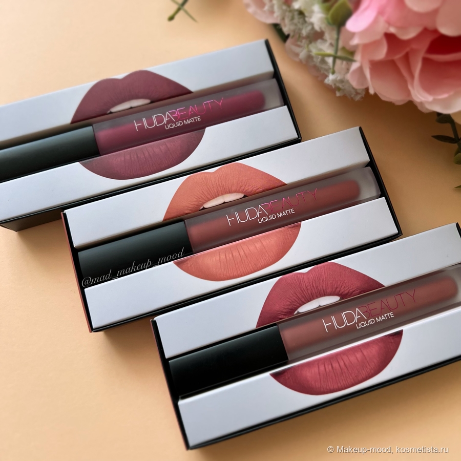Huda Beauty Liquid Matte Lipstick : Bombshell, Sweet Talker, Trophy Wife