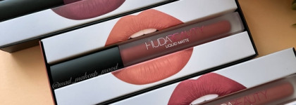 Знаменитые матовые помады в обновленной формуле. Huda Beauty Liquid Matte Lipstick: Bombshell, Sweet Talker, Trophy Wife