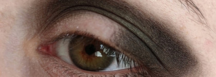 Кислотно-солнечный макияж глаз с ноткой мрачности (пошагово)