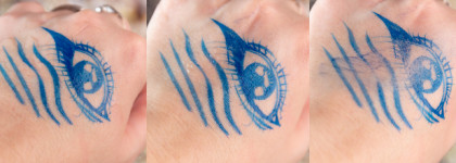 Синяя бюджетная подводка с кисточкой. Nice View Long Eyeliner 5