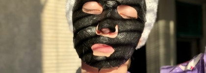 Необычная и специфичная чёрная тканевая маска без смывания Elizavecca Hell pore black solution bubble serum mask pack