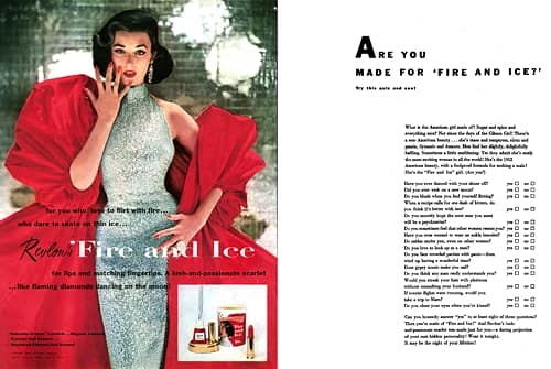 Полная рекламная кампания Revlon Fire & Ice, 1952 г.