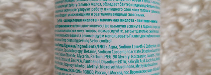 Шампунь для деликатного очищения жирной кожи головы Concept Sebo Control Shampoo с комплексом кислот и цинком