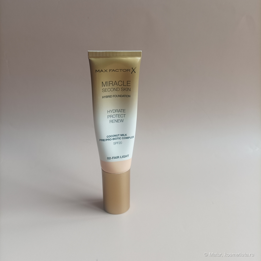 Тональная основа Max Factor Miracle Second Skin Hybrid Foundation Hydrate Protect Renew