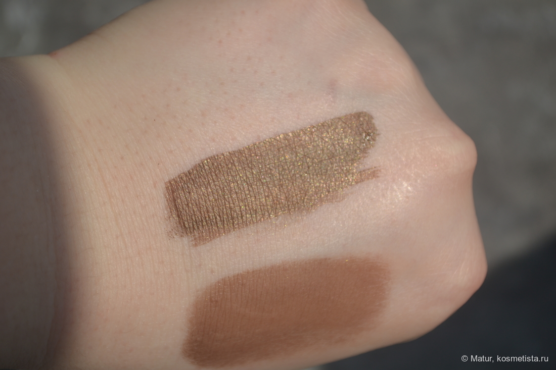 При плотном нанесении появляется бронзовый отлив