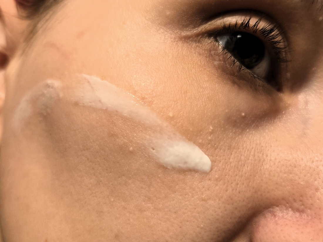 Кожа после умывания и тонера со свотчем крема