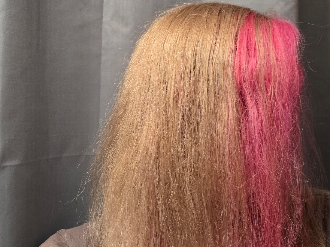 фото под лампой, ровное окрашивание по длине