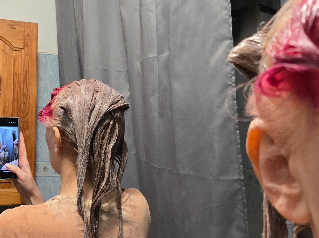 проявленный цвет перед смыванием